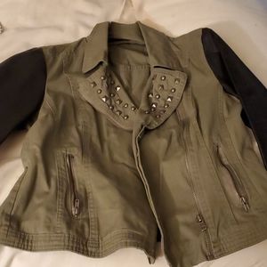 Green jacket with studs